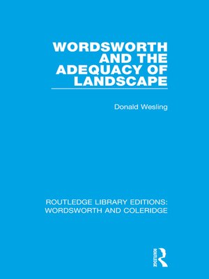 cover image of Wordsworth and the Adequacy of Landscape